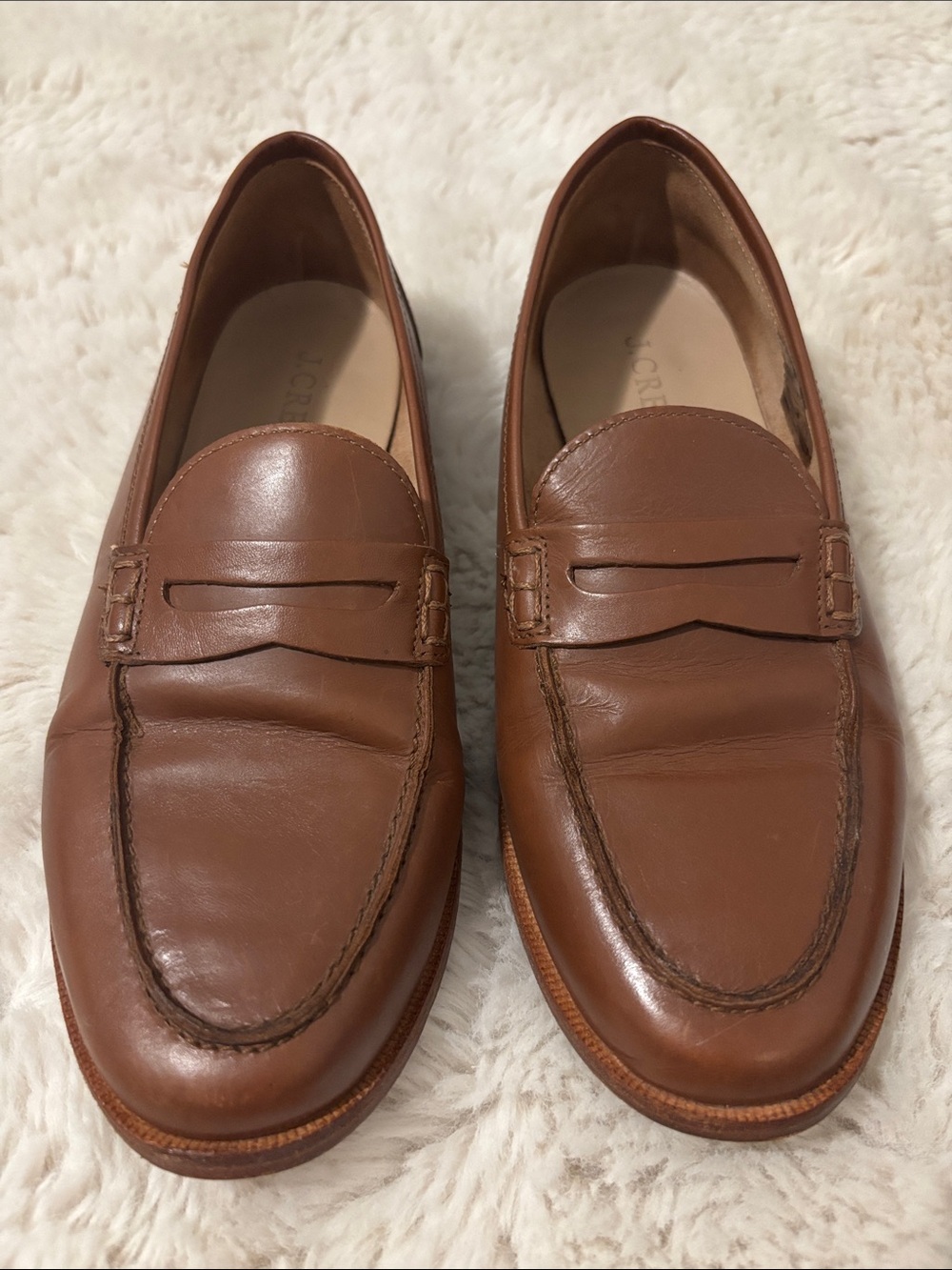 J. Crew Women’s Brown Leather Penny Loafers